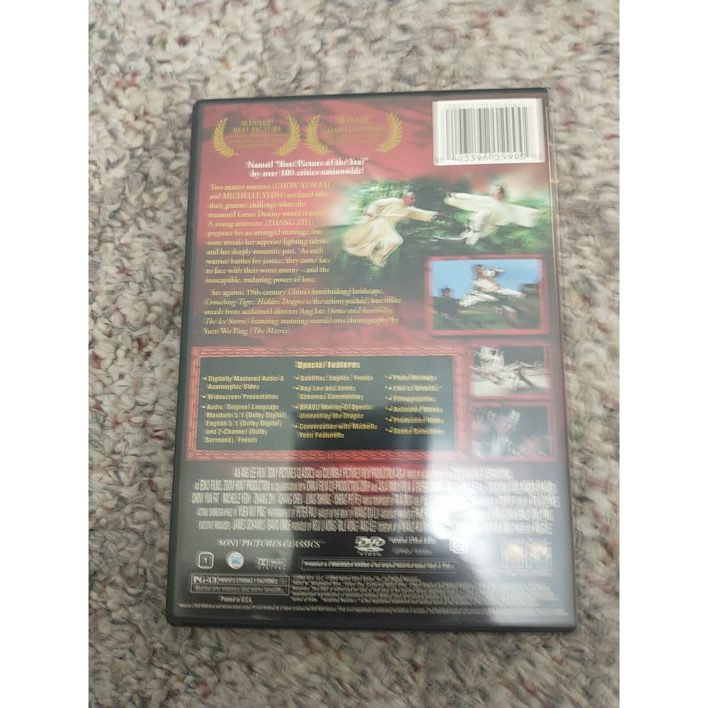 Crouching Tiger Hidden Dragon DVD 2000 Sony Pictures Ang Lee Martial Arts Movie - Picture 3 of 3